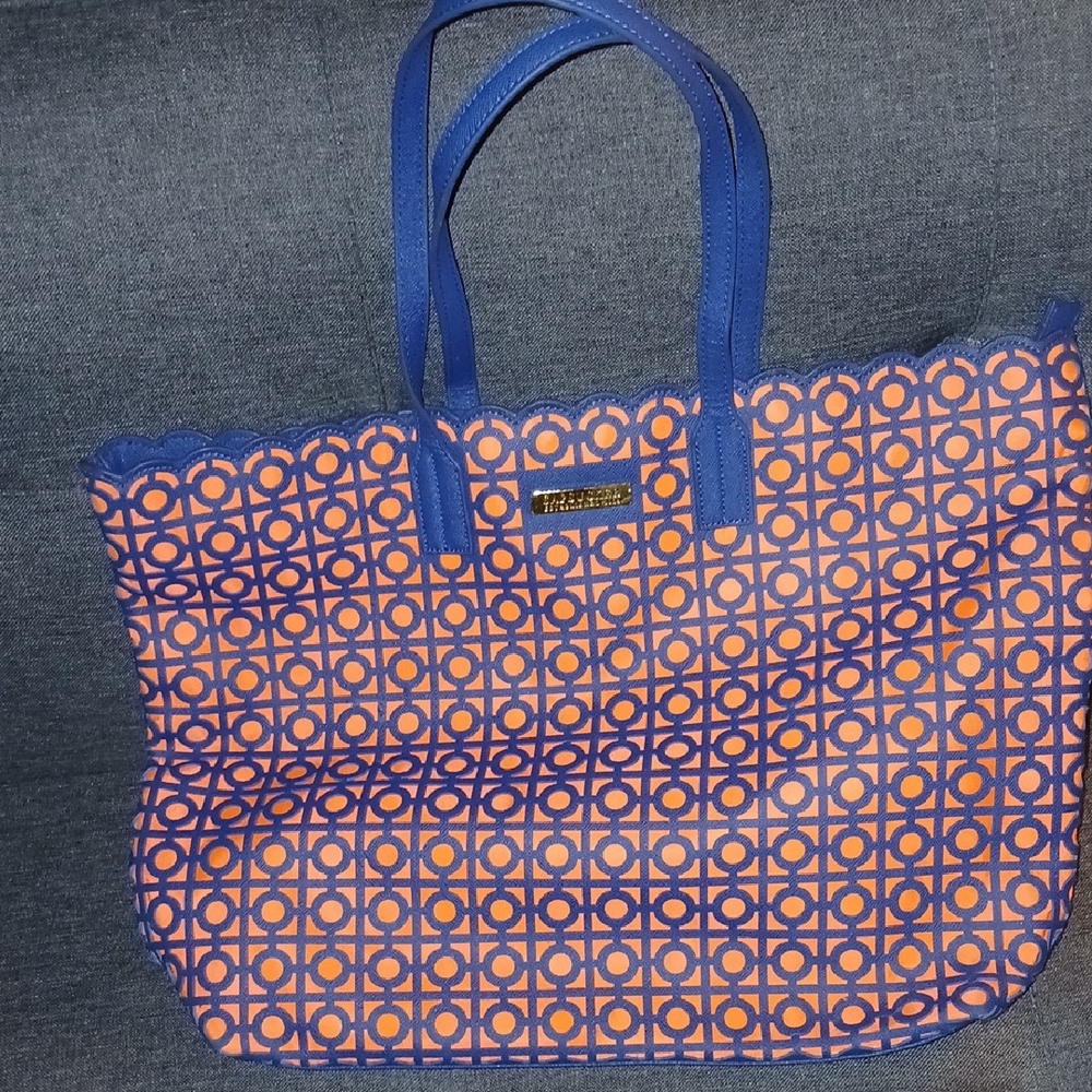 Sapsucker Blue and Orange Patterned Tote